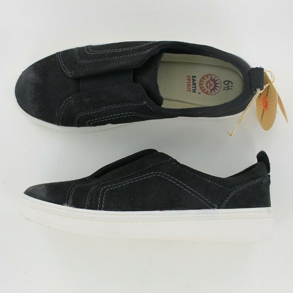 New Earth Spirit Black Fabric Slip On Sneaker - Picture 1 of 3